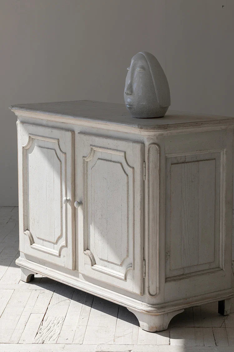 Chic European Country Antique White Sideboard Recycled Pine Wood Cabinet