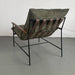 Luxurious Leathaire Wrought Iron Armchair, Solid Oak Handrails, Modern Living Room Comfort