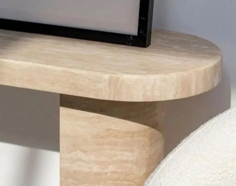 Elegant Tostone Natural Travertine Console Table for Modern Entryway Living Room Decor