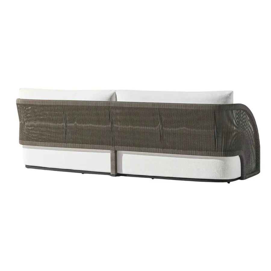 Luxury Modern Aluminum L-Shape Outdoor Sectional Sofa Set with Waterproof Rattan