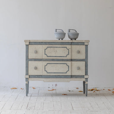 Hand-Painted French Vintage Wabi Sabi Chest of Drawers Recycled Pine Wood