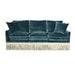 Hollywood Regency Velvet Tassel Sofa, Elegant Fringe Trim Luxury Living Room Couch