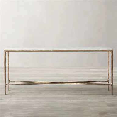 Customizable Modern Marble Top Side Table with Metal Legs for Home & Hotel