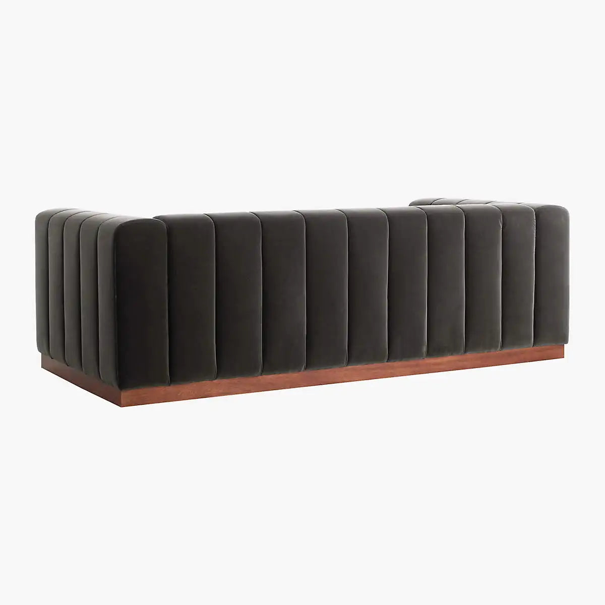 Luxurious Channeled Velvet Sofa, Solid Wood Frame, Elegant Living Room Furniture