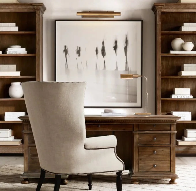 Executive Solid Wood Writing Study Desk Modern Console Table Office Furniture
