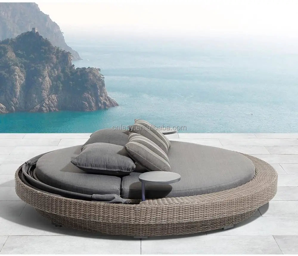 Commercial Grade All Weather Rattan Outdoor Resort Poolside Lounge Daybed