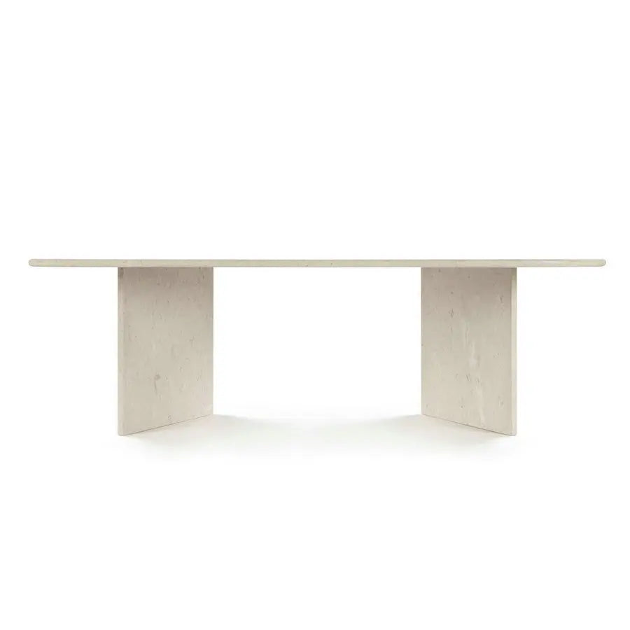 Elegant Marble Travertine Dining Table: Versatile Rectangle Stone for Modern Homes