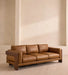 Luxury Modern Wood Frame Handcrafted Leather Sofa - Comfortable Three Seater Couch