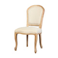 Elegant French Style Solid Oak Carved Upholstered Dining Chair for Home