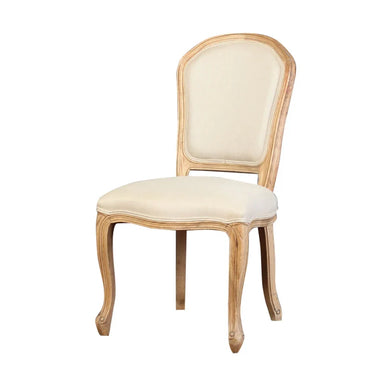 Elegant French Style Solid Oak Carved Upholstered Dining Chair for Home
