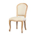 Elegant French Style Solid Oak Carved Upholstered Dining Chair for Home
