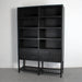 Elegant Black Reclaimed Fir Wood Bookshelf Bookcase Storage Cabinet for Living Room Office