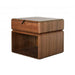 Minimalist Walnut Solid Wood Swivel Bedside Nightstand with Single Drawer