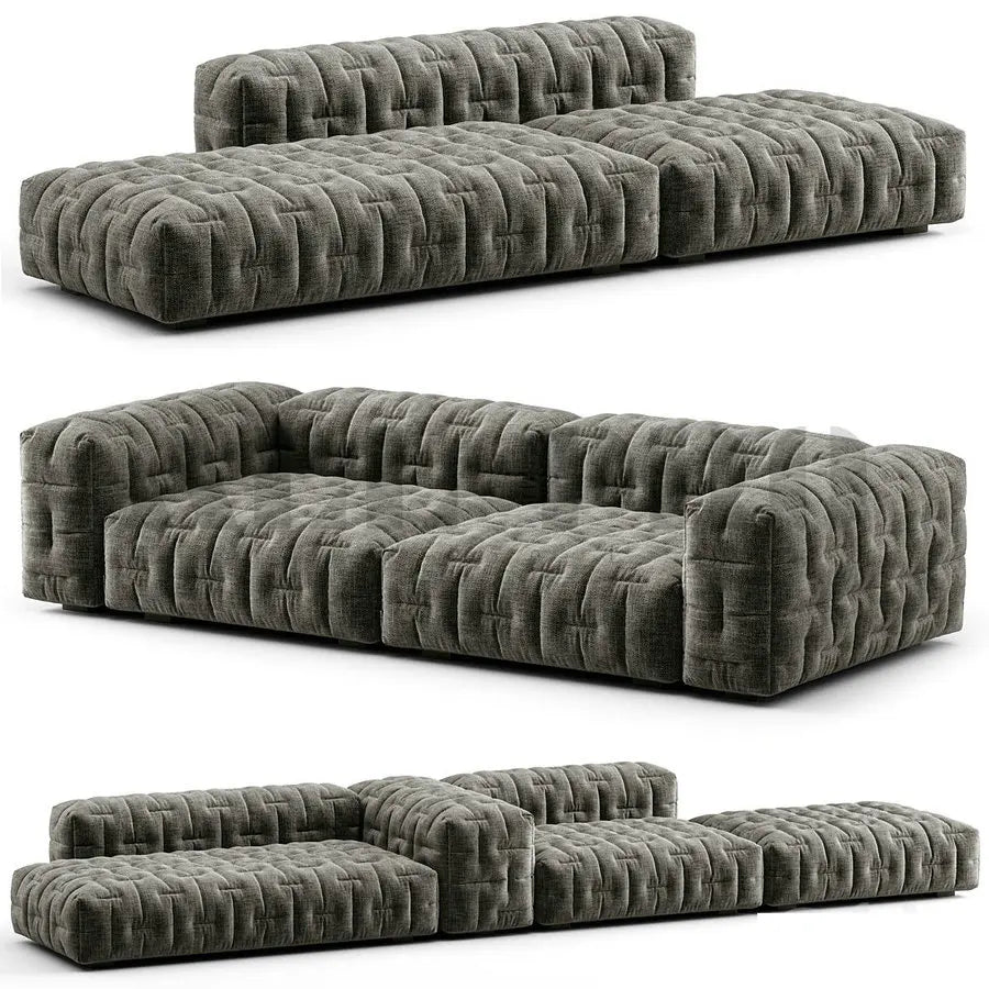 Luxury Velvet Modular Chaise Lounge Sofa Set for Modern Living Room