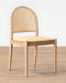 Elegant Natural Rattan Woven Seat & Arched Back Solid Oak Dining Chair