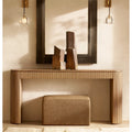 Premium Solid Oak Wood Console Table with Storage Drawers, Modern Entryway Furniture