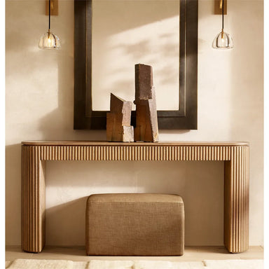 Premium Solid Oak Wood Console Table with Storage Drawers, Modern Entryway Furniture