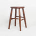 Rustic Oak Farmhouse Round Seat Backless Bar Stool for Kitchen Counter