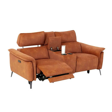 2-Seater Power Recliner Sofa with Smart Console, USB, Cupholders