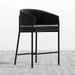 Modern Velvet Counter Height Bar Stool with Powder-Coated Black Metal Frame