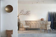 Natural Brushed Recycled Wood Foot Stool for Living Room Furniture