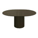 Stylish Fluted Oak Veneer Round Extendable Modern Wood Dining Table