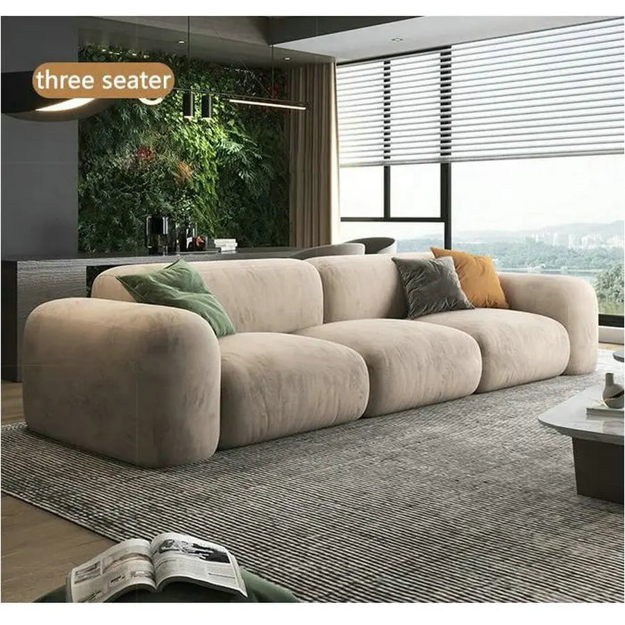 Luxurious Velvet L-Shape 3-Seater Sectional Sofa, Modern Corner Couch