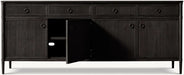 Luxury Unique Modern Solid Oak Wood Handcrafted 4-Door Sideboard Cabinet