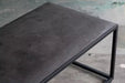 Elegant French Vintage Industrial Coffee Table, Steel Frame, Natural Blue Stone Top