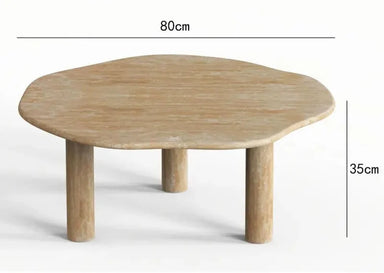 Elegant Oval Natural Travertine Coffee Table for Modern Living Room Decor