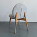 Elegant Solid Oak Wood Dining Chair with Padded Round Back and Seat