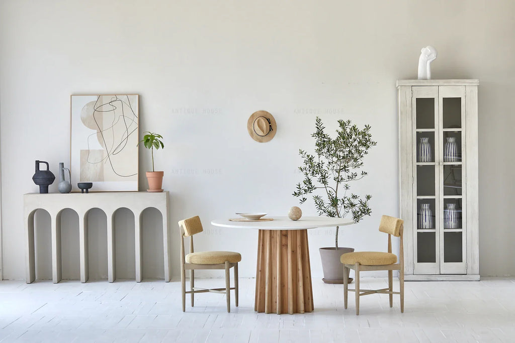 Modern Concrete Console Table - Japandi Nordic Minimalist Living Room Entryway Furniture