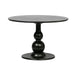Popular Style Round Black Oak Wood Dining Table with Wooden Top, Modern Design