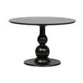 Popular Style Round Black Oak Wood Dining Table with Wooden Top, Modern Design