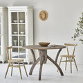 Rustic Reclaimed Pine Round Dining Table - Natural Wabi Sabi Wood Furniture