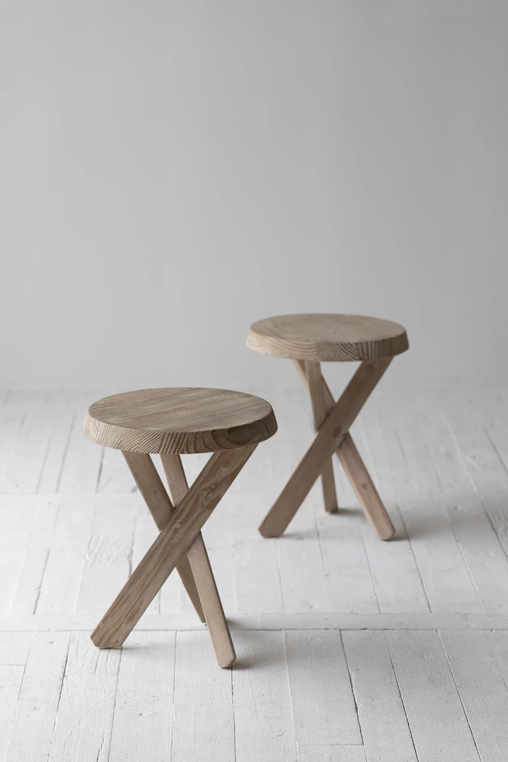 Mid-Century Vintage Reclaimed Wood Multifunctional Side Table, End Table, Stool