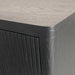 Elegant Black Modern Oak Fluted One-Drawer Nightstand with Barrel Design for Bedroom