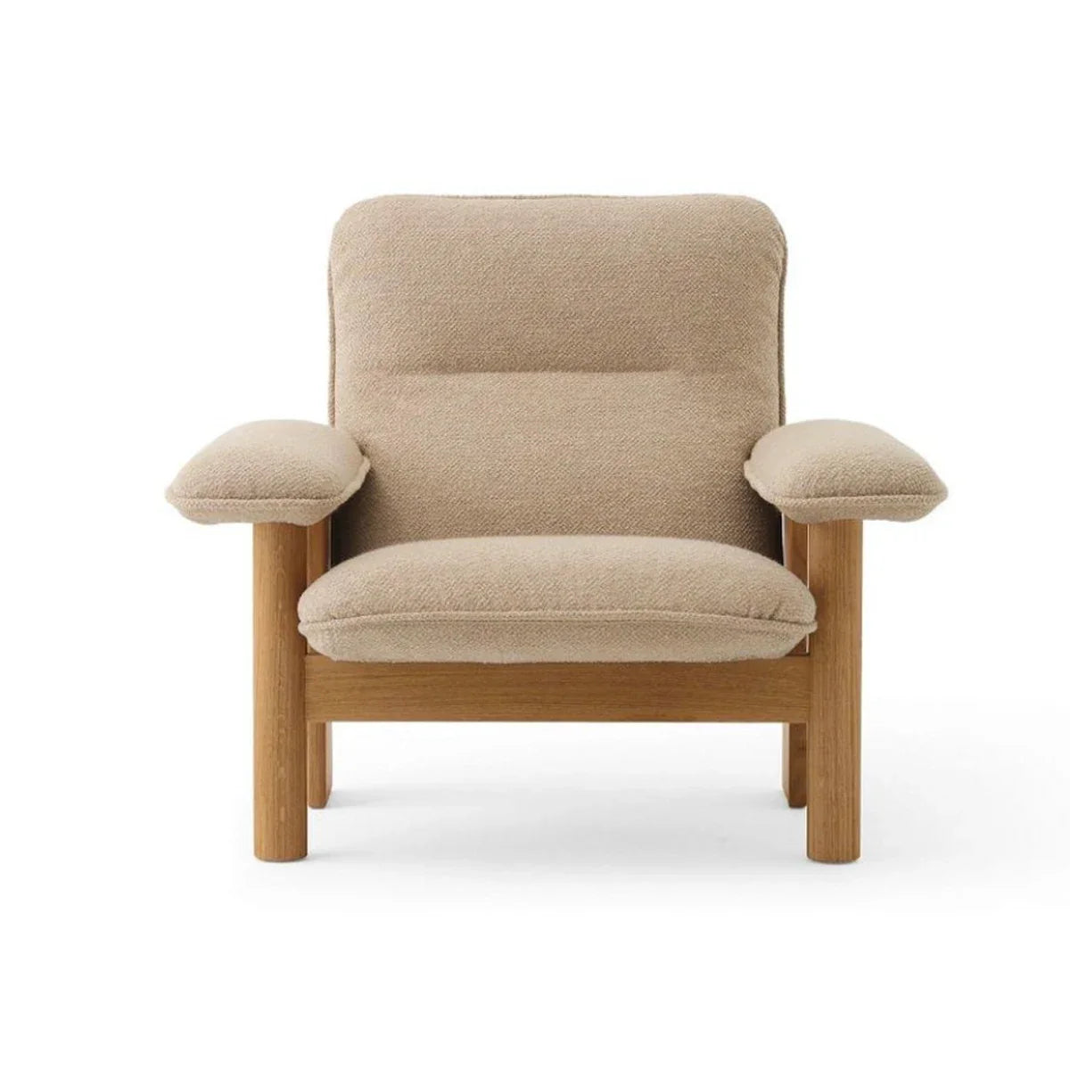 Modern Boucle Sheepskin Armchair Lounge Chair for Living Room Accent