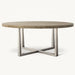 Elegant Round Forged Metal Dining Table, Marble Top, Custom Sizes Available