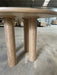Modern Solid Oak Round Dining Table with Cylinder Legs - Stylish Home Furniture