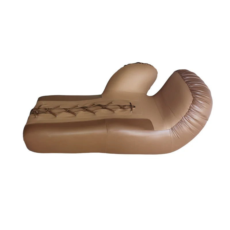 Modern Luxury Hand Bone Shape Daybed Sofa, Faux Leather Lounge Chair