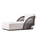 Modernist Project-Grade Commercial Outdoor Sun Lounger with Teak and Wicker