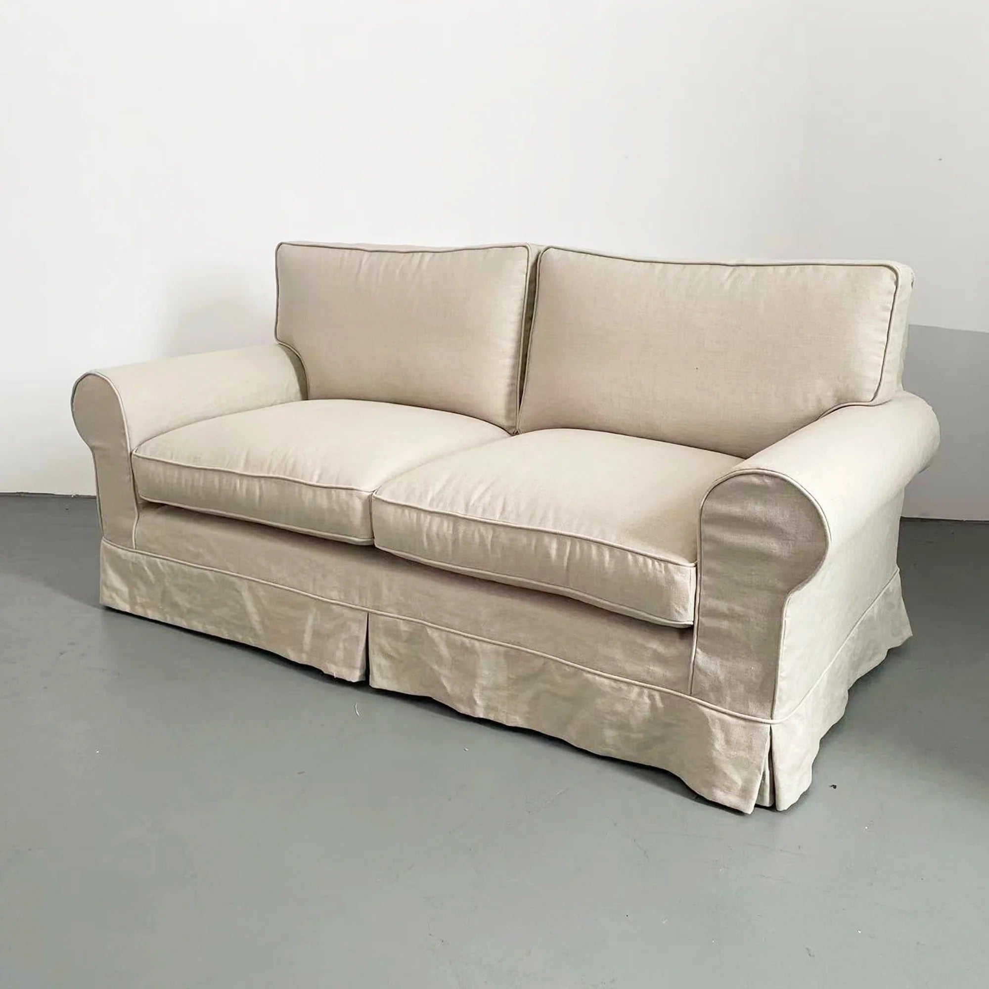 French Classic Linen Fabric Sofa with Removable Slipcover for Living Room
