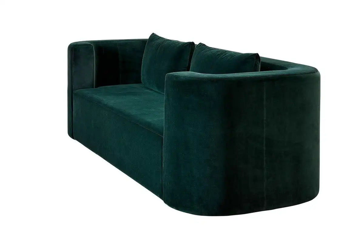 Luxury Velvet 3-Seater Curved Sofa: Modern Living Room Furniture with Solid Wood Frame