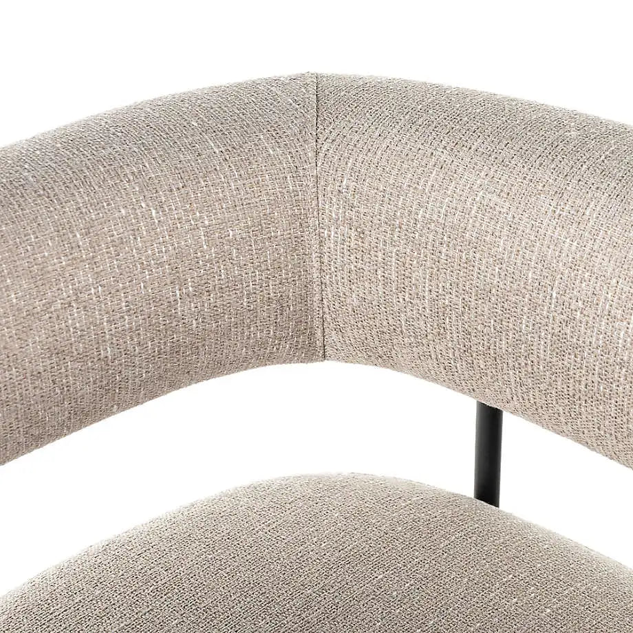 Luxury Boucle Upholstered Counter Stool, Metal Frame, Modern Bar Chair