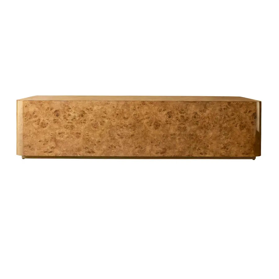 Elegant Burl Wood Rectangular Coffee Table for Modern Living Room Decor