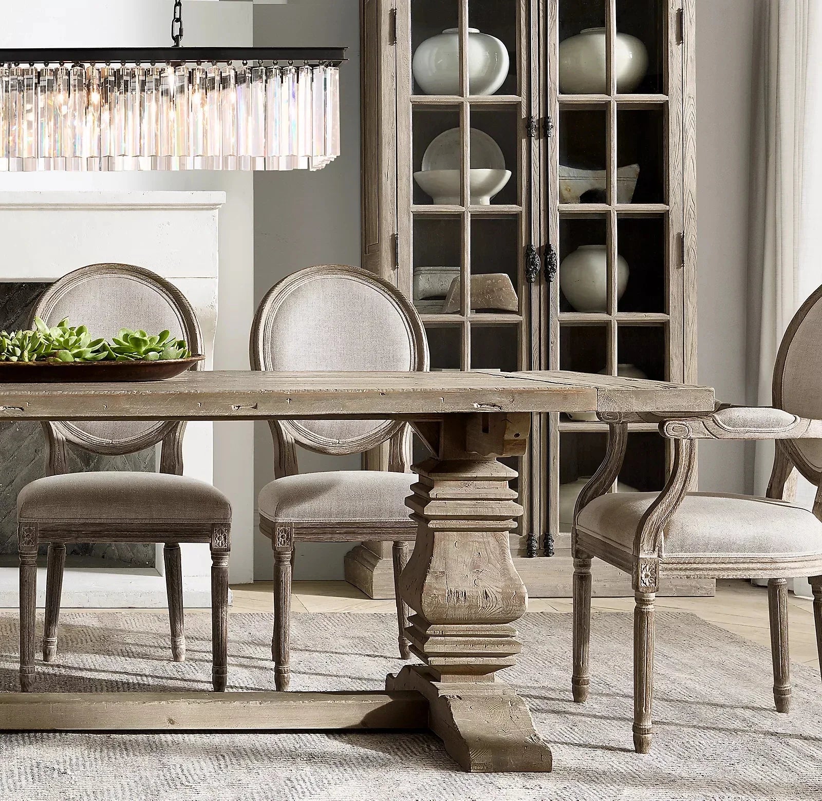 Long Solid Wood Dining Table for Home and Eating