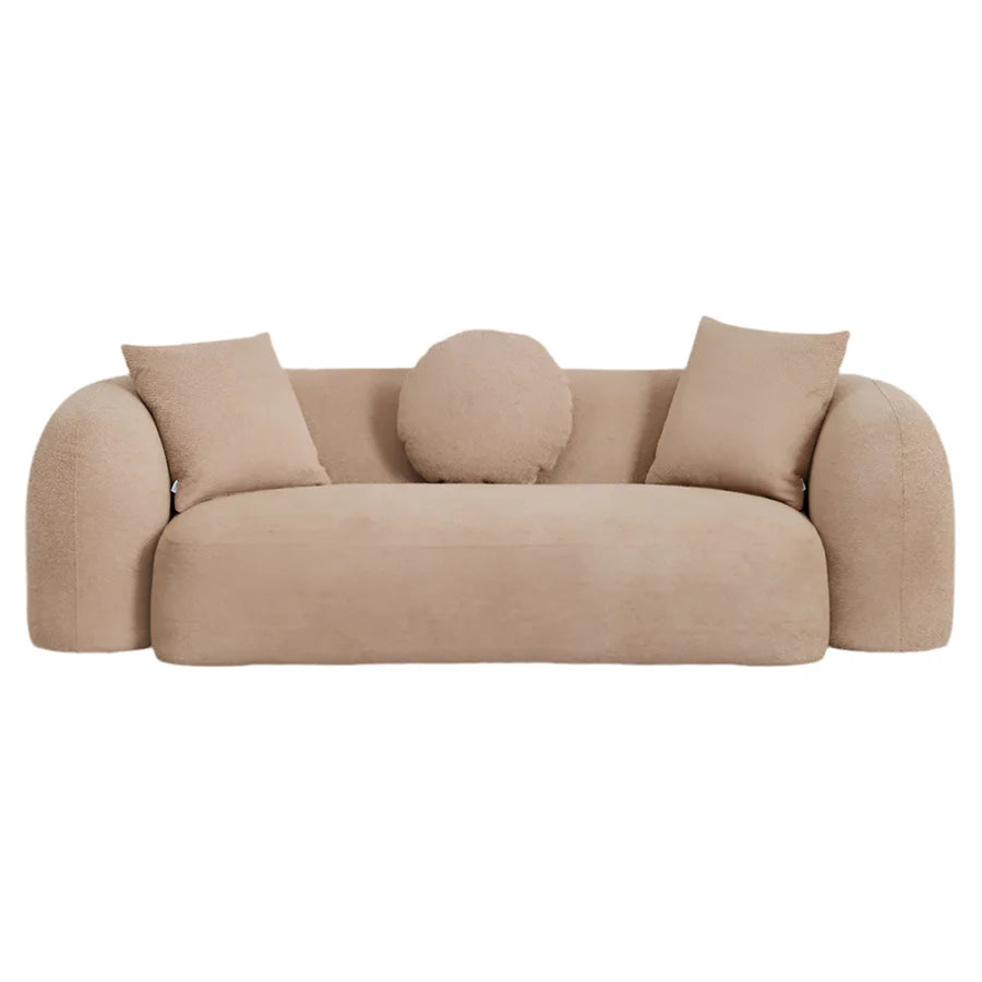 Plush Modern Sherpa Fabric Sectional Sofa for Living Room Lounges