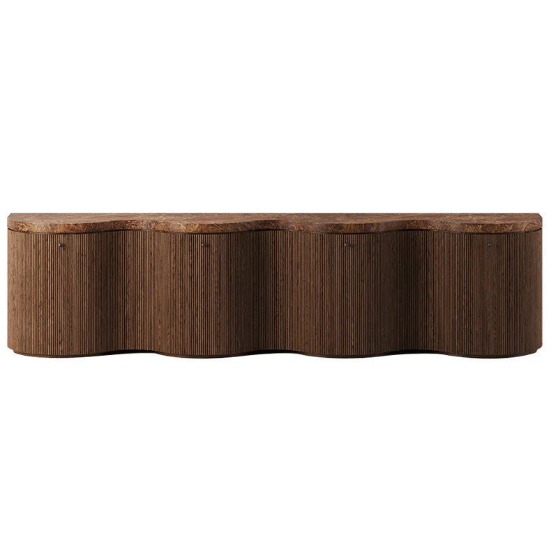 Elegant 4-Wave Oak Wood Sideboard Buffet Cabinet for Dining & Living Room Storage