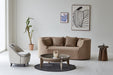 Wabi Sabi Recycled Elm Round Coffee Table with Tempered Glass Top